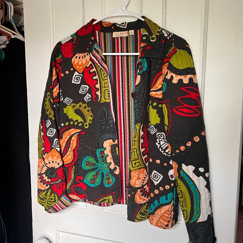 Choices Multicolor Abstract Women's Blazer